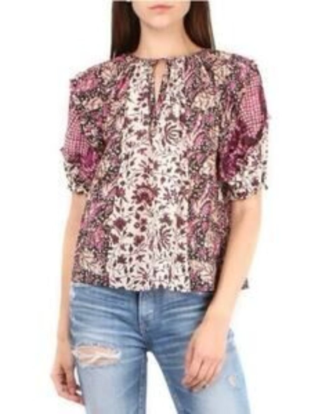 Ulla Johnson Pink and Black Floral Camisole